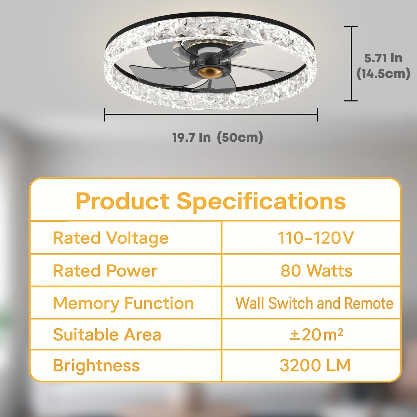 20" Ceiling Fan with Light