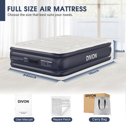 18" Queen Air Mattress with Built-In Pump