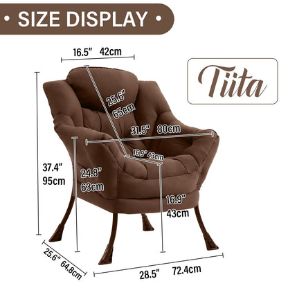 Tiita Velvet Lounge Chair with Ottoman