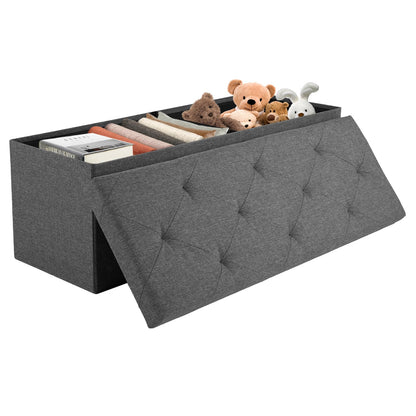 Sweetcrispy 43" Foldable Storage Ottoman Bench
