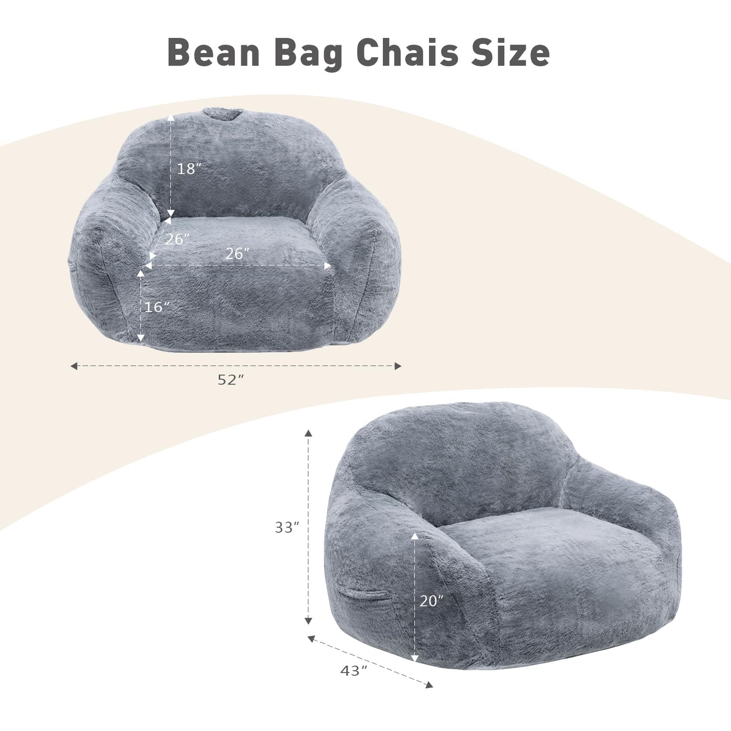 Giant Grey Bean Bag Chair