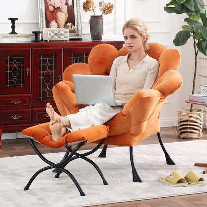 Butterfly Chair with Ottoman – Khaki Velvet