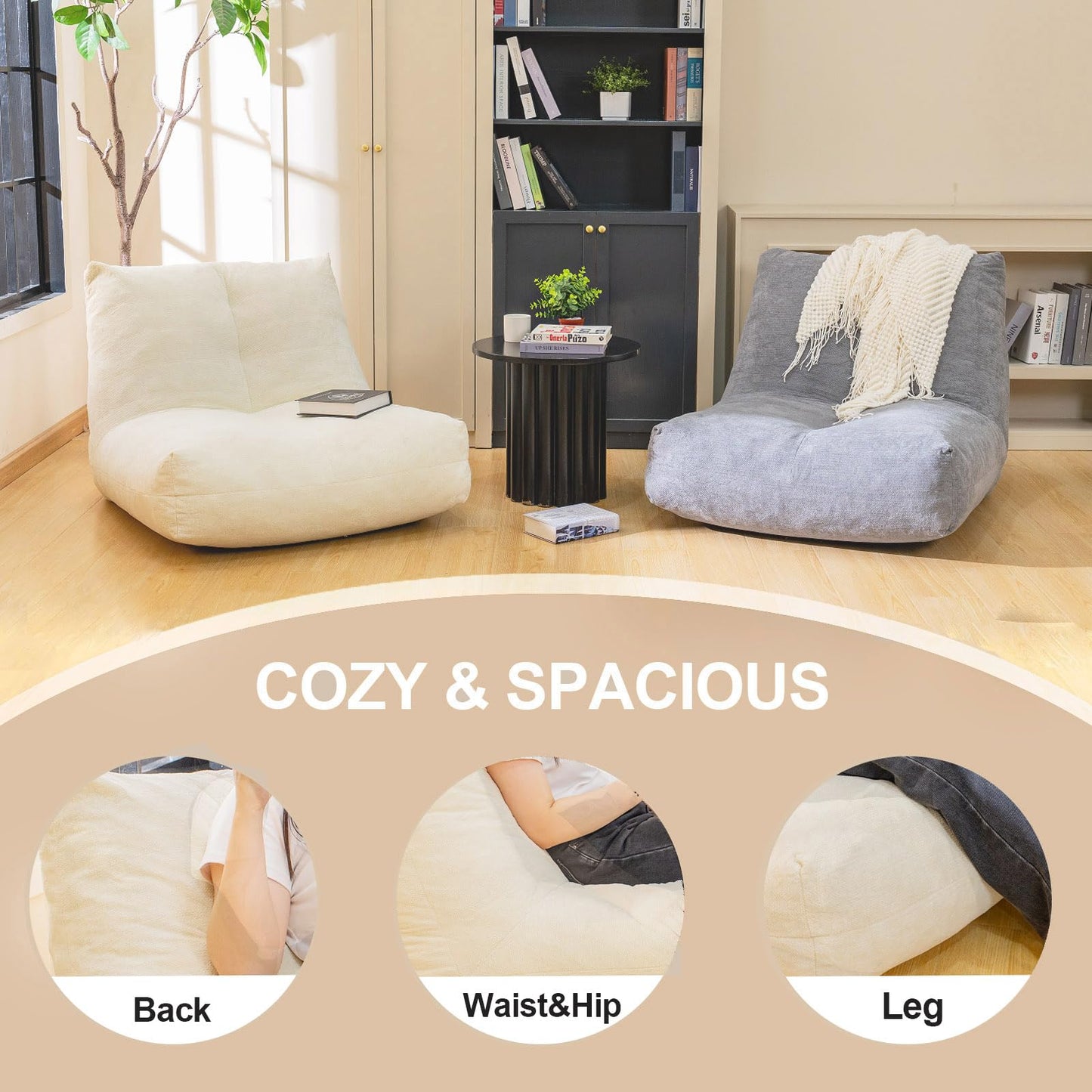 Bean Bag Chair for Adults (Grey)