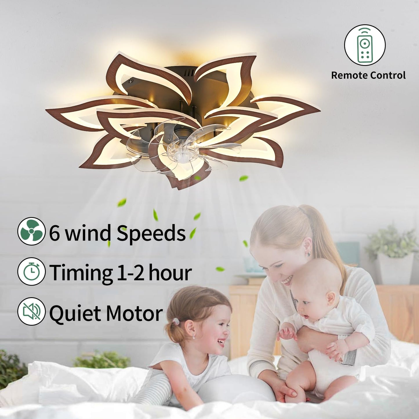 32" Black Ceiling Fan with Light