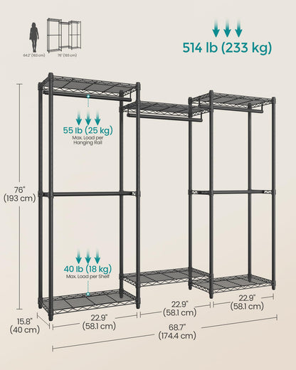 SONGMICS Heavy-Duty Portable Clothes Rack