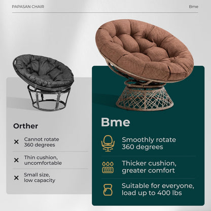 Bme 40" Papasan Swivel Chair