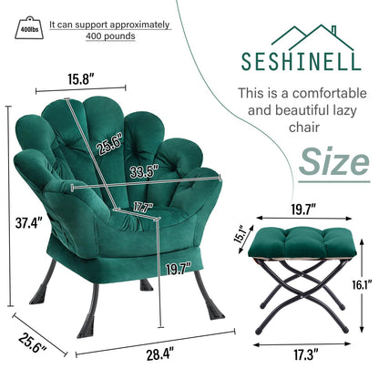 Butterfly Chair with Ottoman – Khaki Velvet