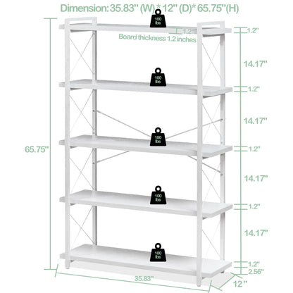 HCHQHS 4-Tier Industrial Bookshelf