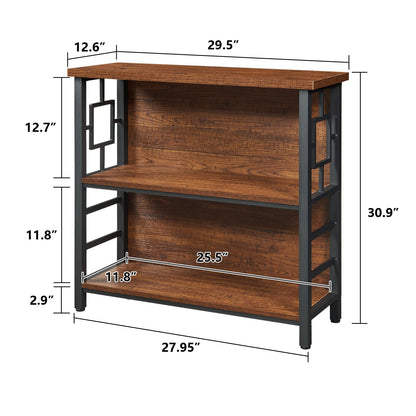 HOMISSUE 3-Tier Rustic Bookshelf
