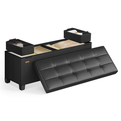 SONGMICS 15"x43"x15.7" Storage Ottoman Bench
