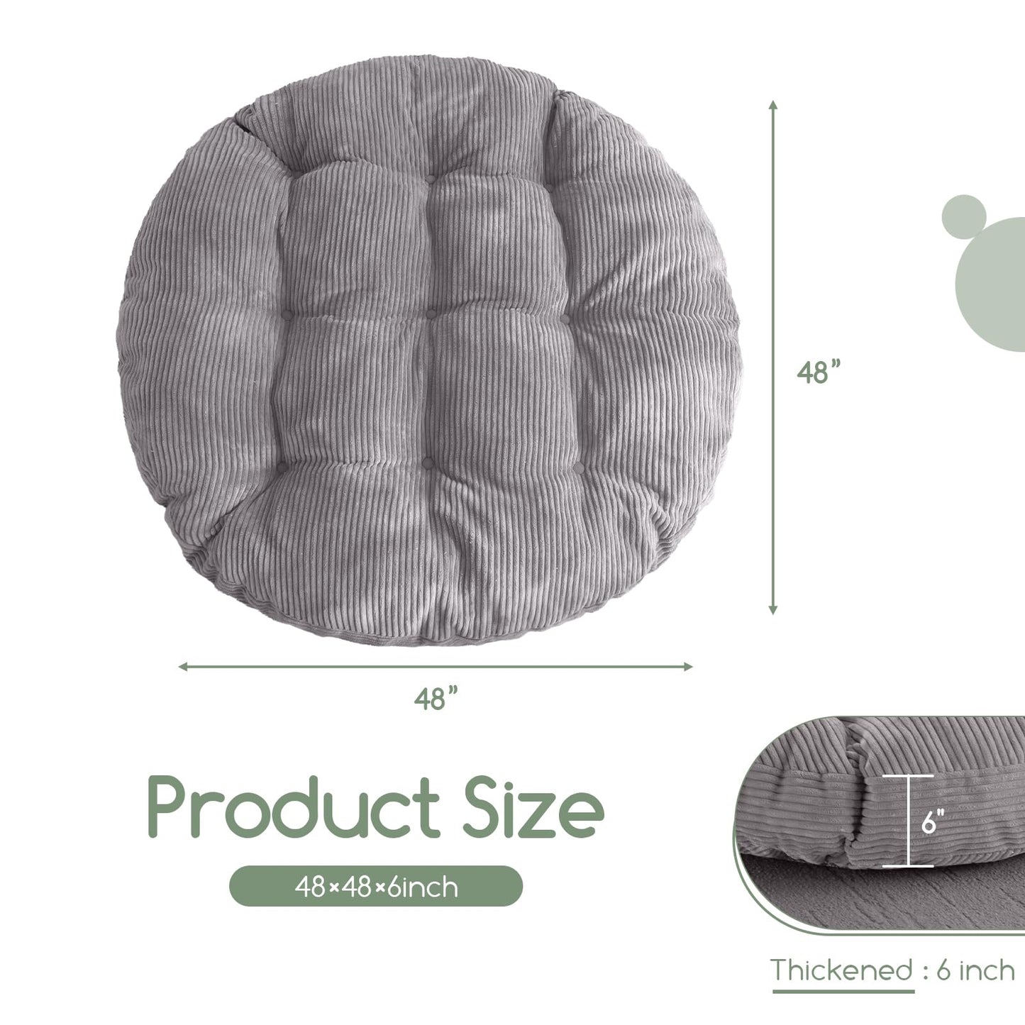 Papasan Chair Cushion 48" Green