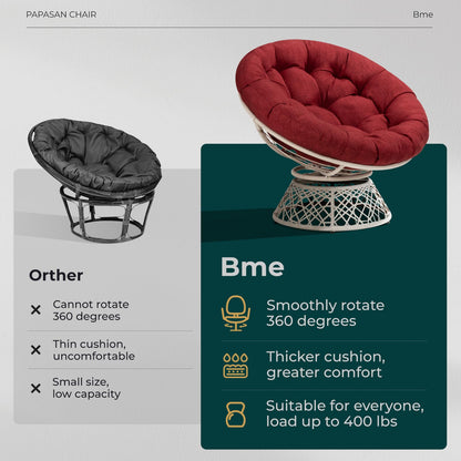 Bme 40" Papasan Swivel Chair