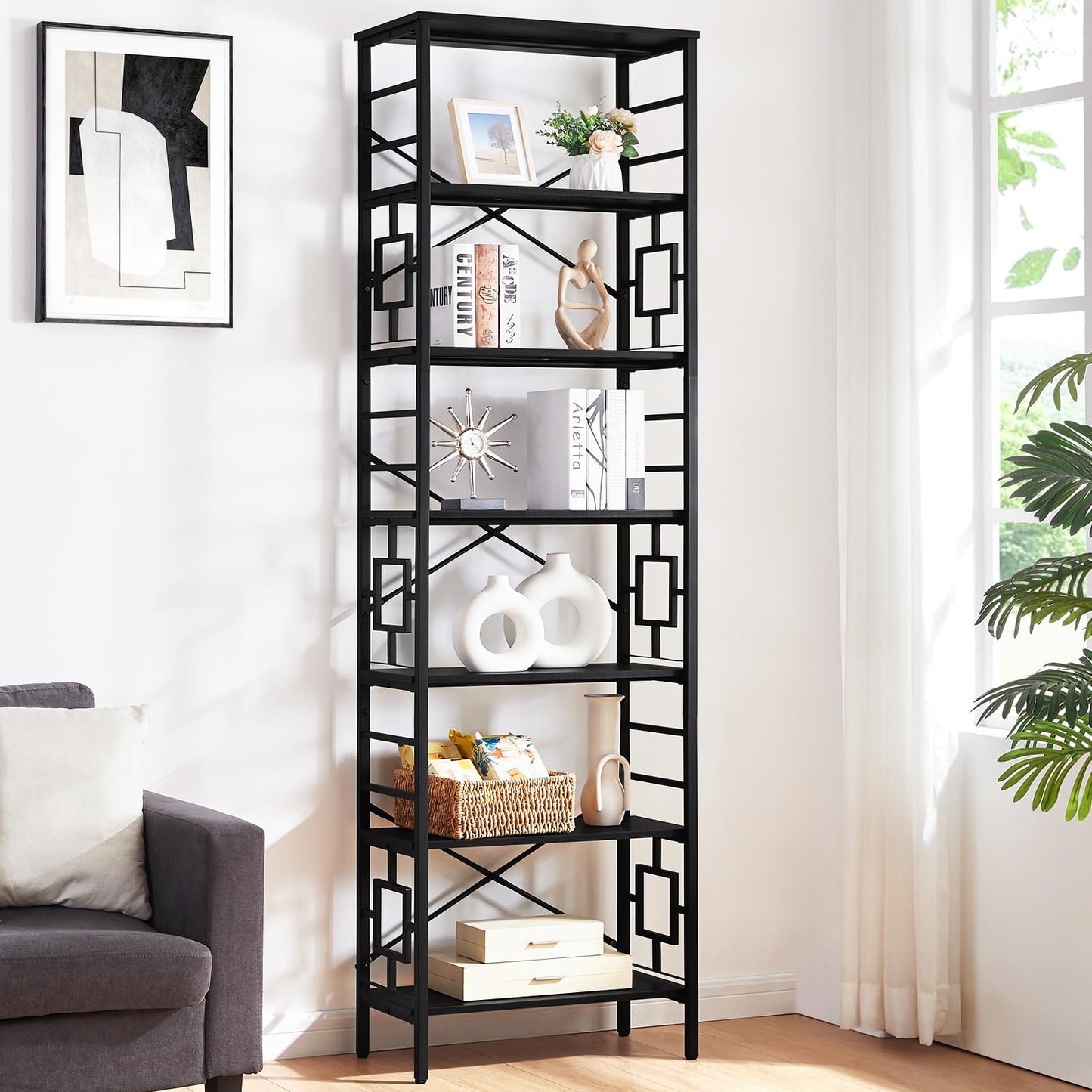 HOMISSUE 84" Metal Bookshelf