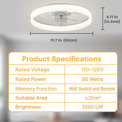 20" Ceiling Fan with Light