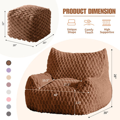 Giant Bean Bag Sofa with Ottoman