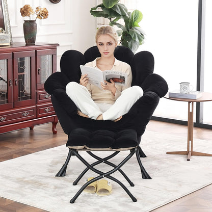 Butterfly Chair with Ottoman – Khaki Velvet