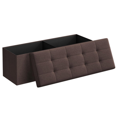 SONGMICS MAZIE 43" Folding Storage Ottoman Bench