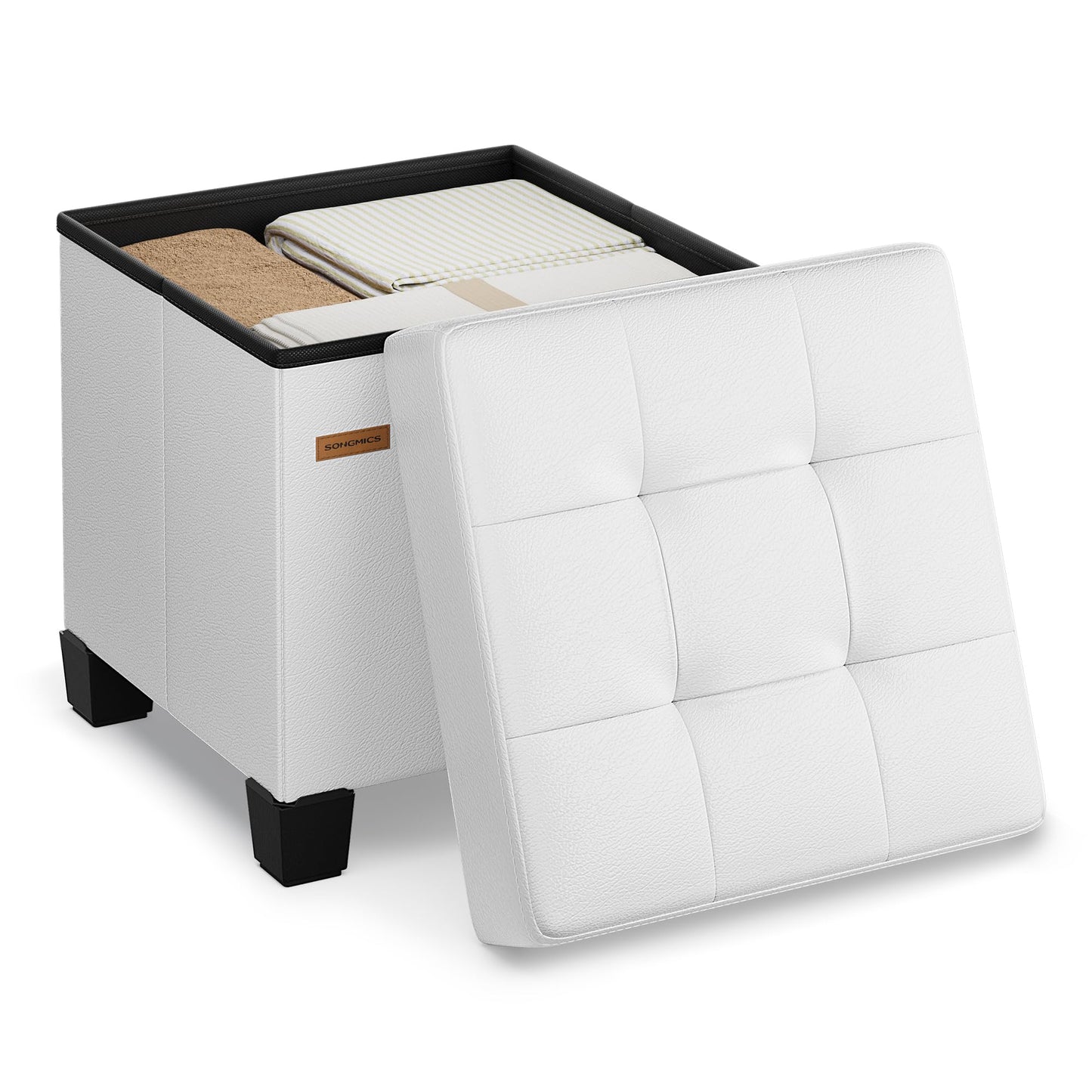 SONGMICS 15"x43"x15.7" Storage Ottoman Bench