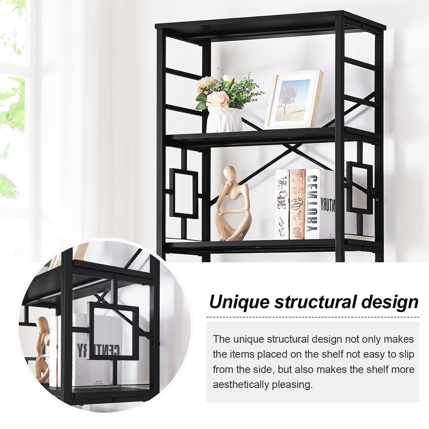 HOMISSUE 84" Metal Bookshelf