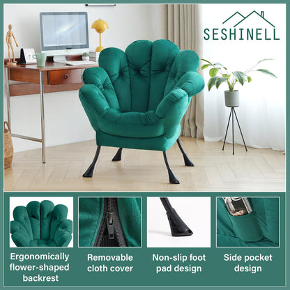 Butterfly Chair with Ottoman – Khaki Velvet
