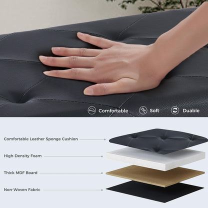 DUMOS 30" Foldable Storage Ottoman Bench