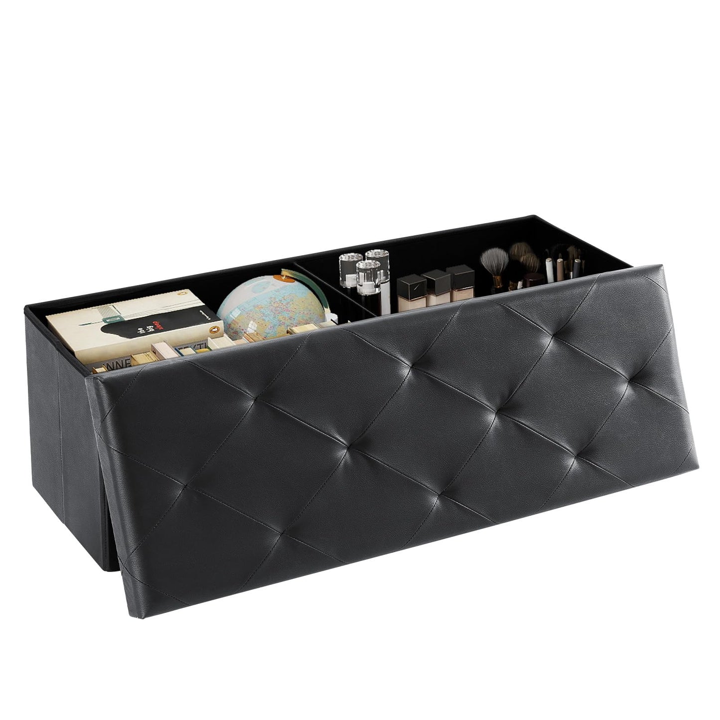 DUMOS 30" Foldable Storage Ottoman Bench
