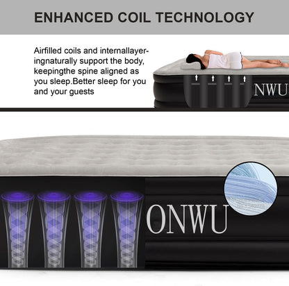 16" Queen Air Mattress with Built-In Pump