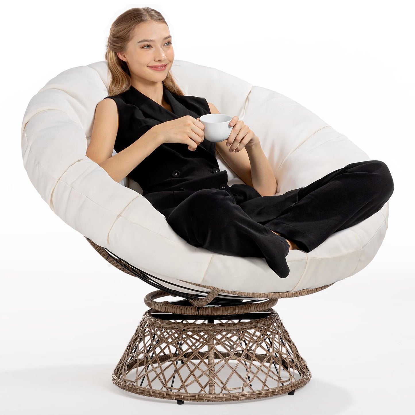 BME 40" Wicker Papasan Chair