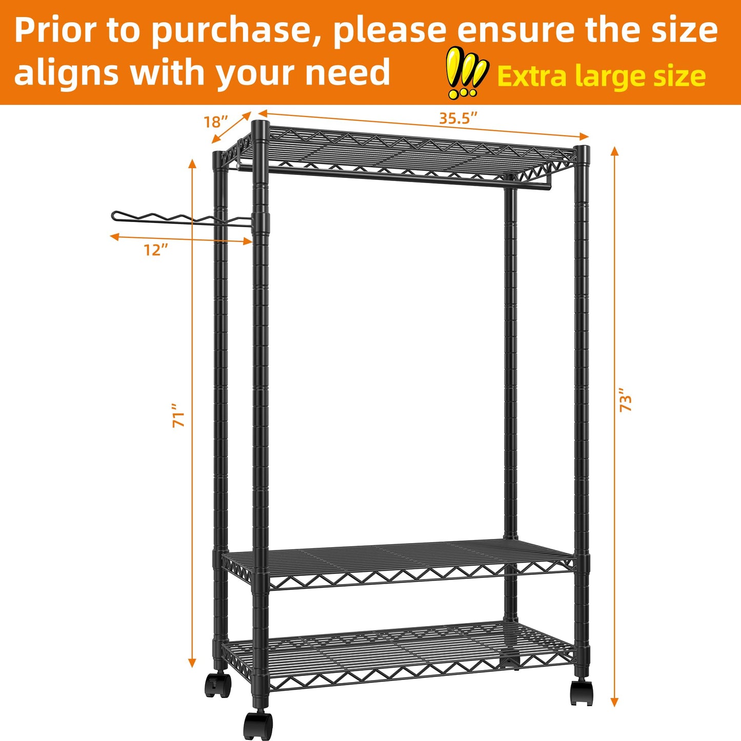 PUNION 7-Tier Portable Garment Rack