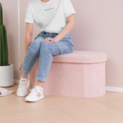 FSOBEIIALEO 43.3" Sherpa Storage Ottoman Bench
