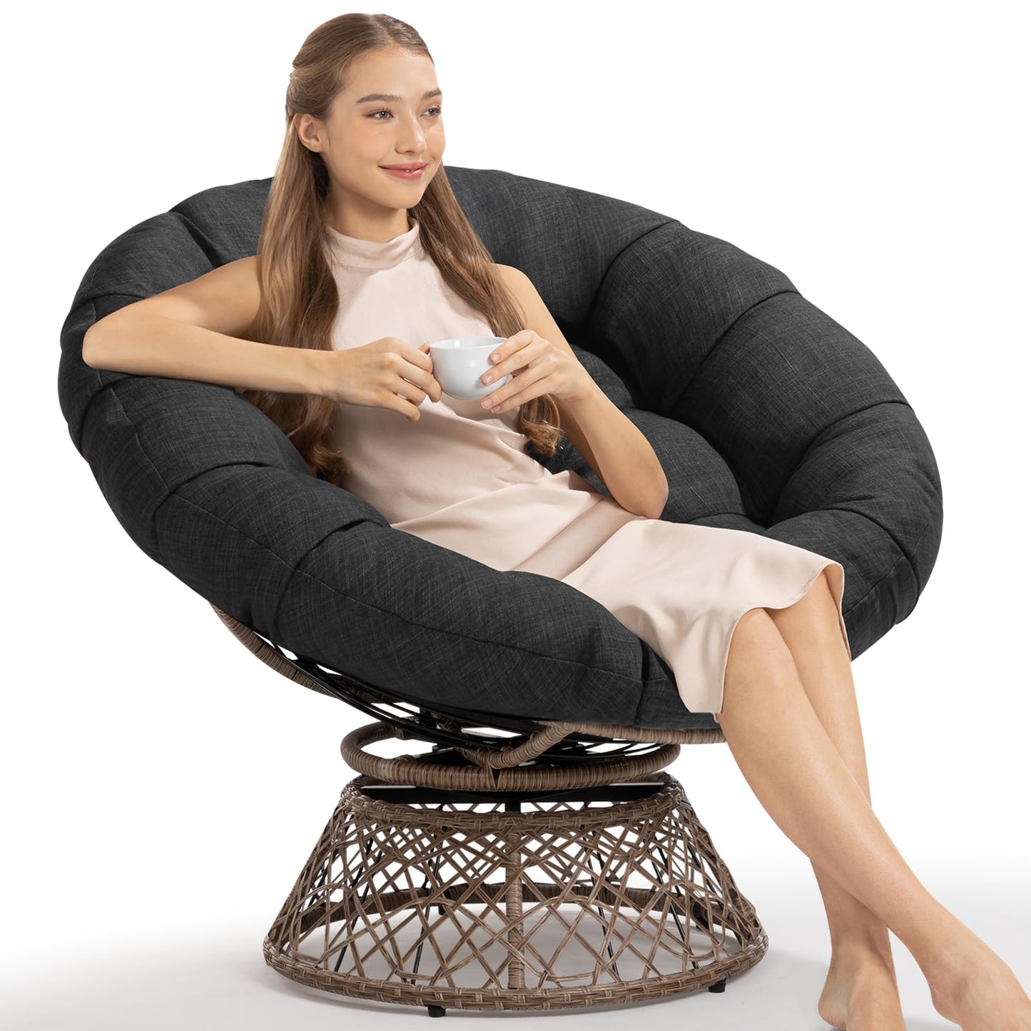 BME 40" Wicker Papasan Chair