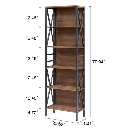 HOMISSUE 7-Tier Rustic Bookshelf