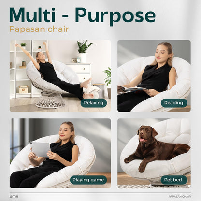 BME 40" Wicker Papasan Chair