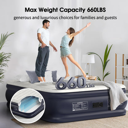 18" Full Air Mattress with Built-In Pump