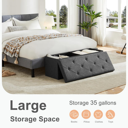 Sweetcrispy 43" Foldable Storage Ottoman Bench