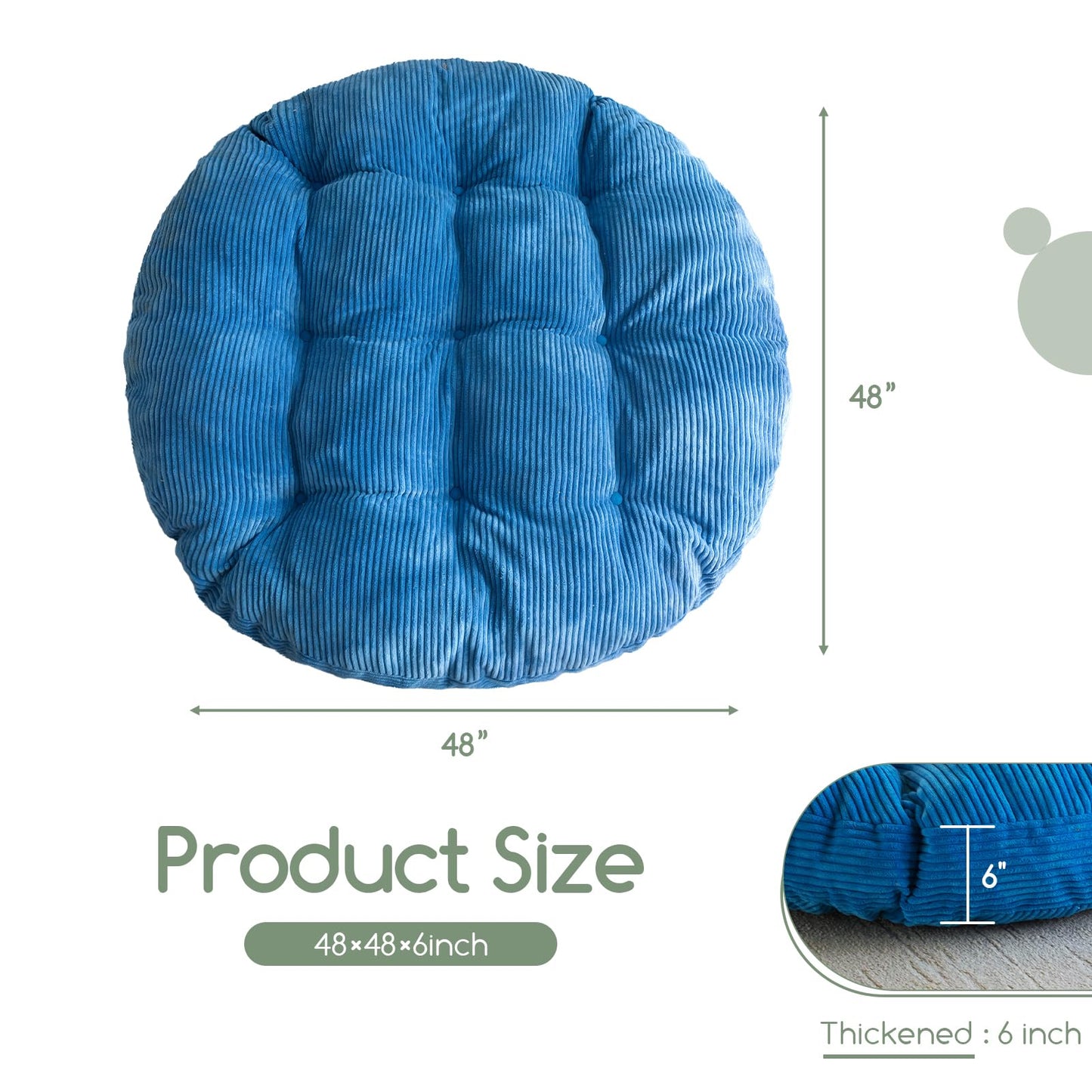 Papasan Chair Cushion 48" Green