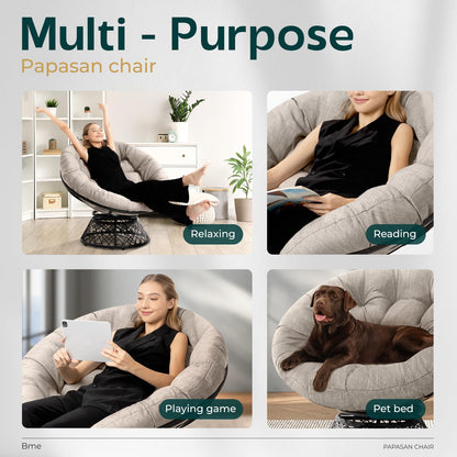 Bme 40" Papasan Swivel Chair