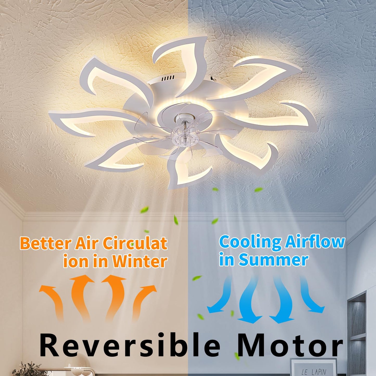 32" Black Ceiling Fan with Light