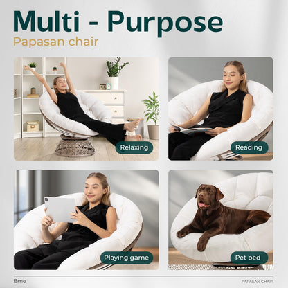 BME 40" Wicker Papasan Chair