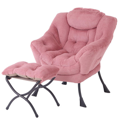 Tiita Velvet Lounge Chair with Ottoman