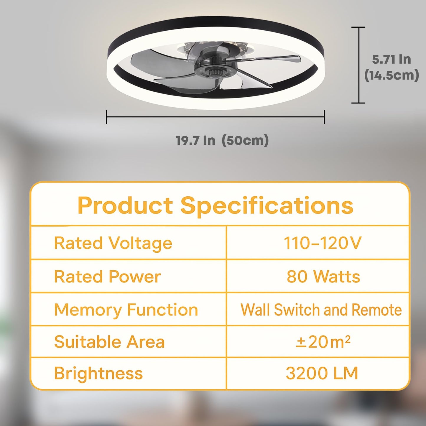 20" Ceiling Fan with Light