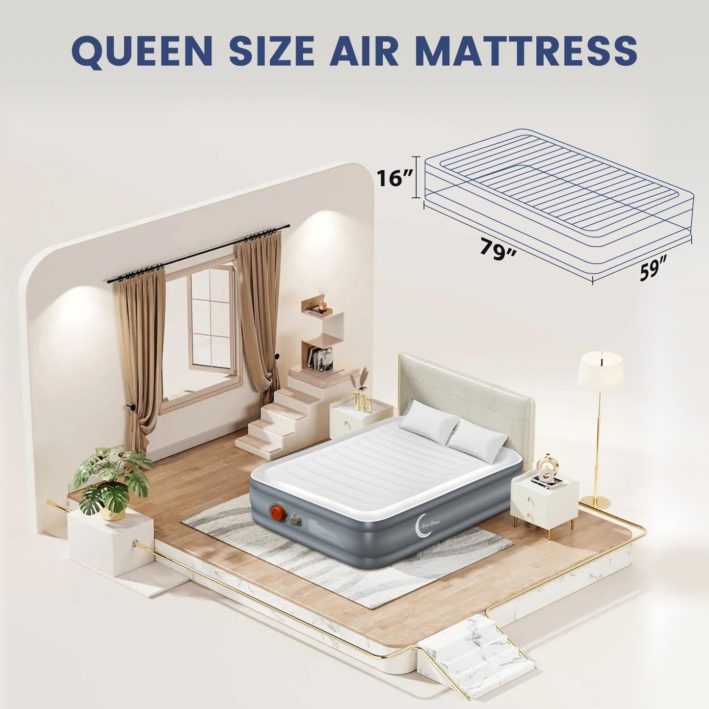 Eclipse Series Queen Air Mattress with USB Pump