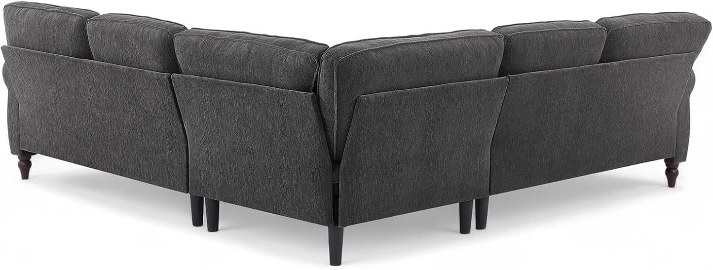 101" L-Shaped Grey 5-Seater Sofa