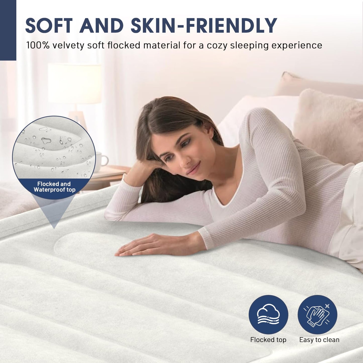 18" Queen Air Mattress with Built-In Pump