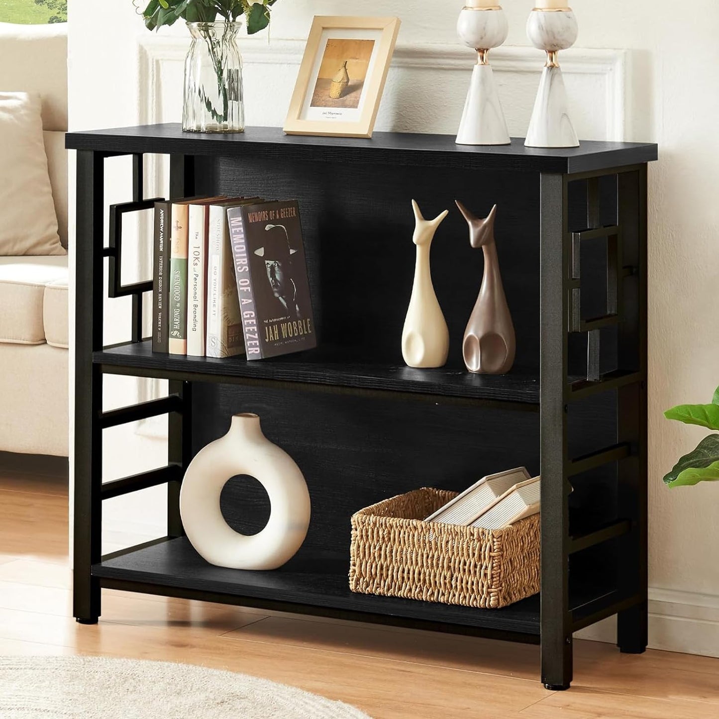 HOMISSUE 3-Tier Rustic Bookshelf