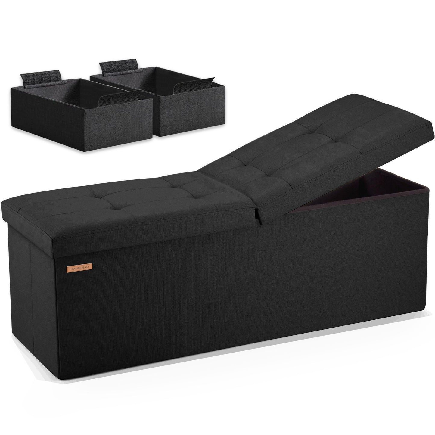 HAUSFRAU 31.5" Storage Ottoman Bench