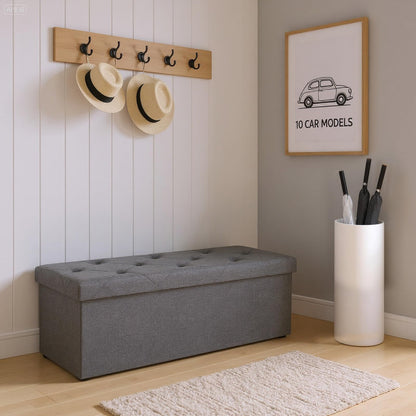 DUMOS 30" Foldable Storage Ottoman Bench