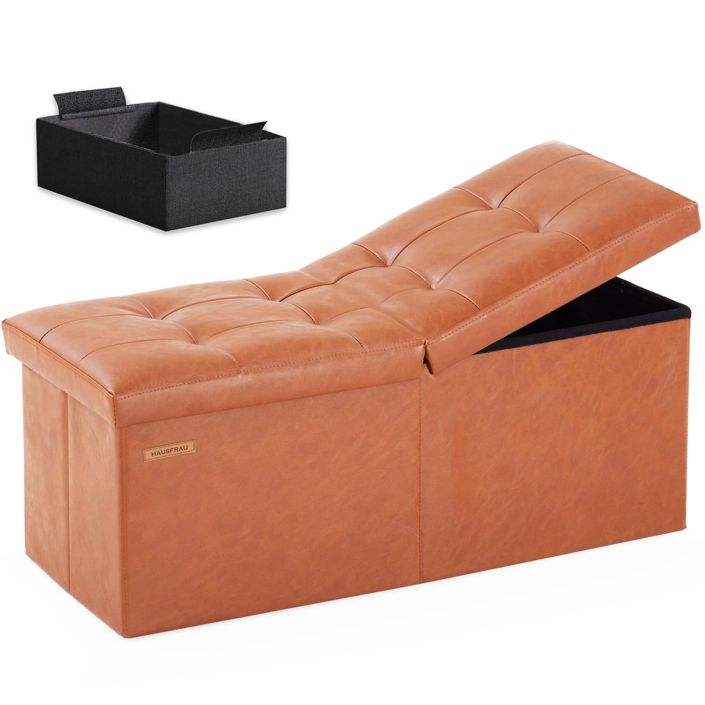 HAUSFRAU 31.5" Storage Ottoman Bench