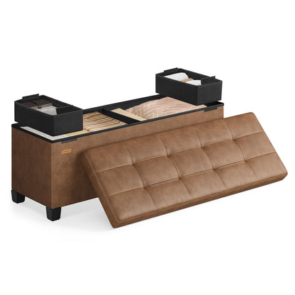 SONGMICS 15"x43"x15.7" Storage Ottoman Bench