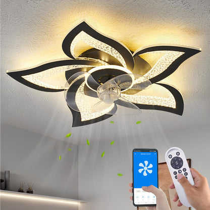 32" Black Ceiling Fan with Light